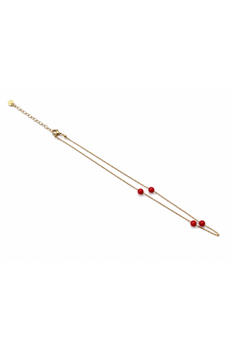 Collana Palline Petite in Argento di corallo naturale