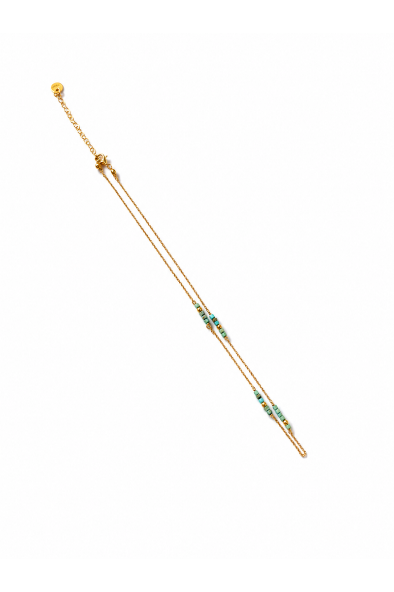 Collana Saint Tropez Petite in Oro Giallo con cubotti di turchese