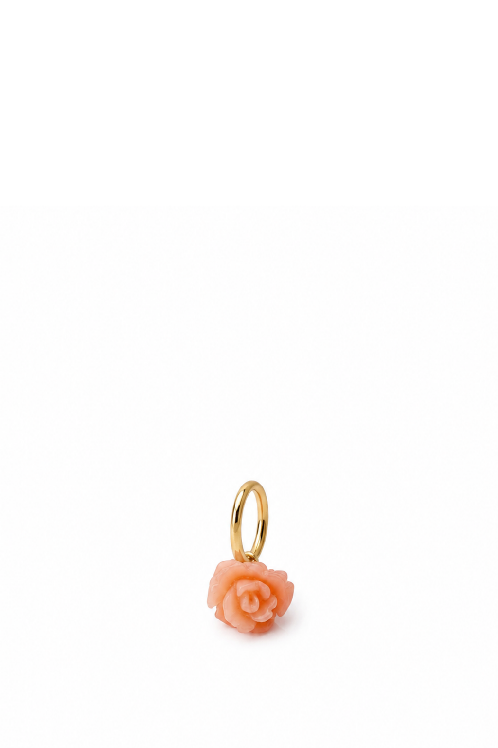 Ciondolo Rosellina di corallo rosa e Oro Giallo