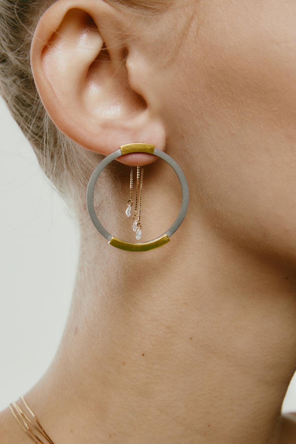 3 Mini Desideri in Oro Giallo e Gocce di Diamante