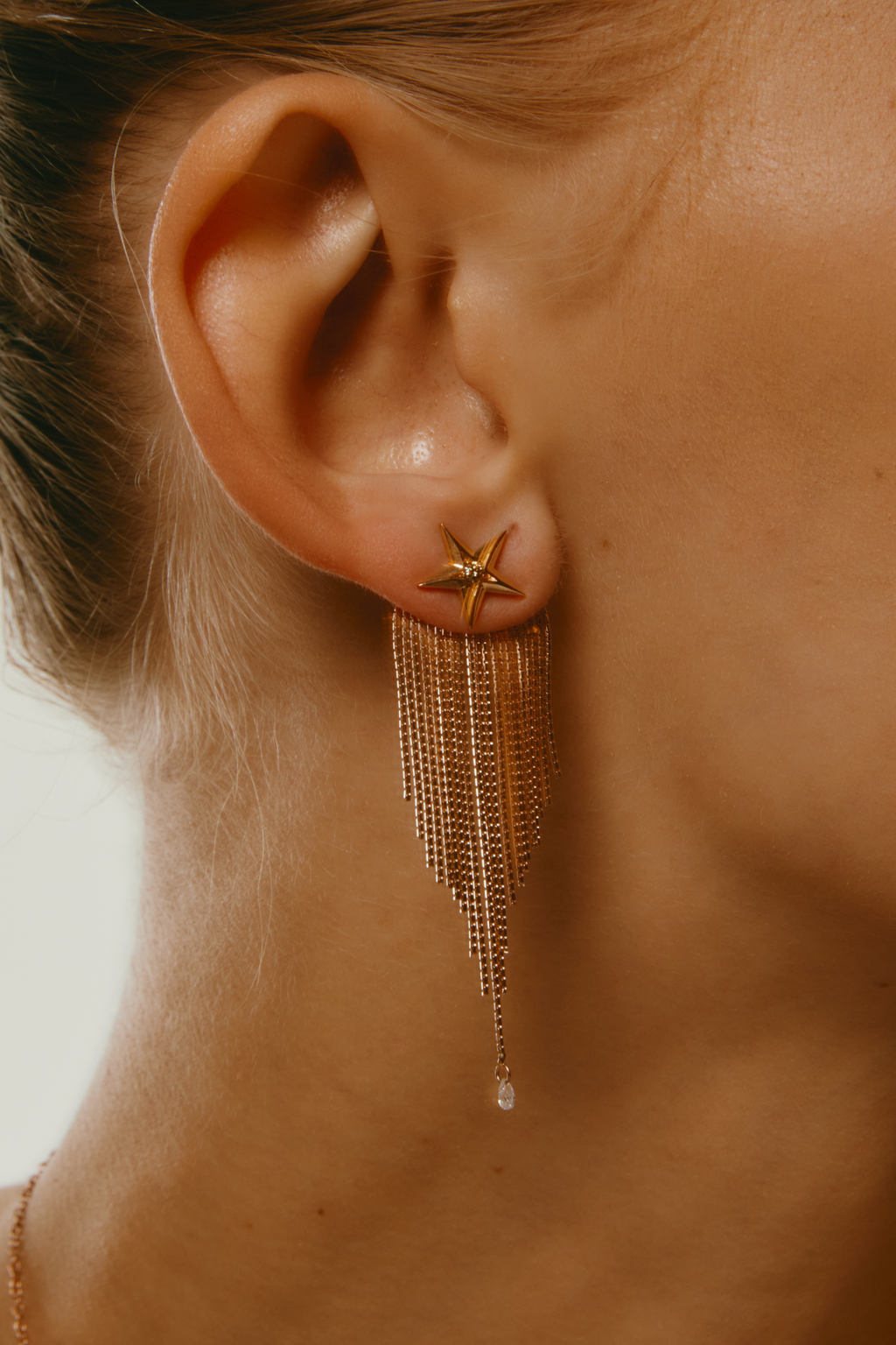 Orecchino Stella in Oro Rosa