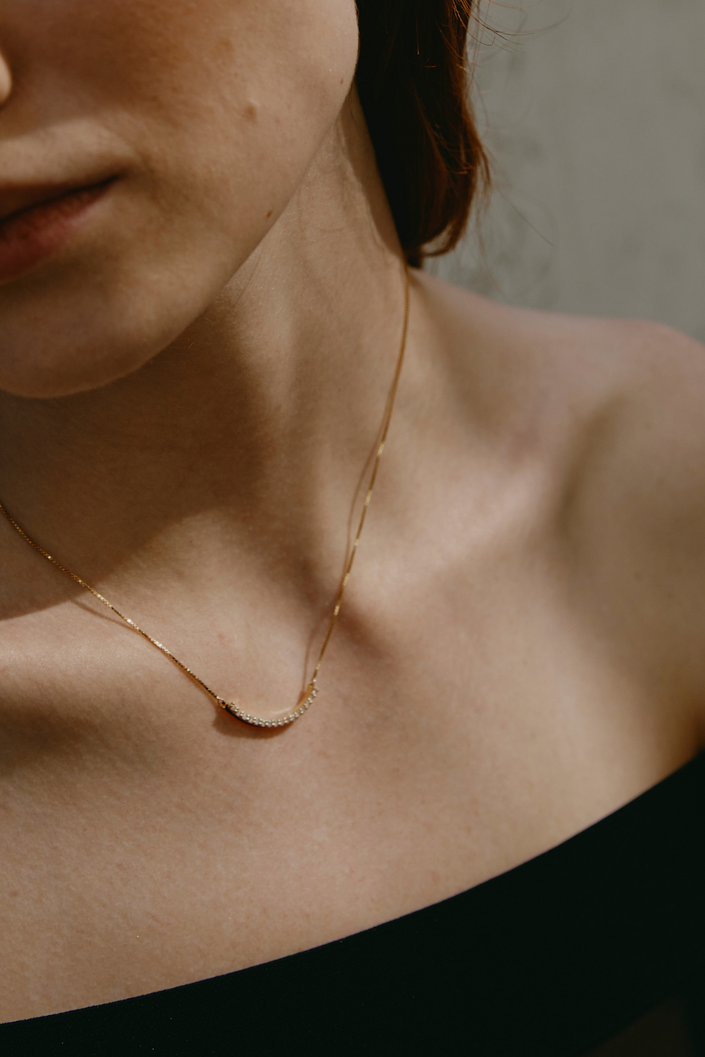 Collana Cometa in Oro Giallo e Diamanti