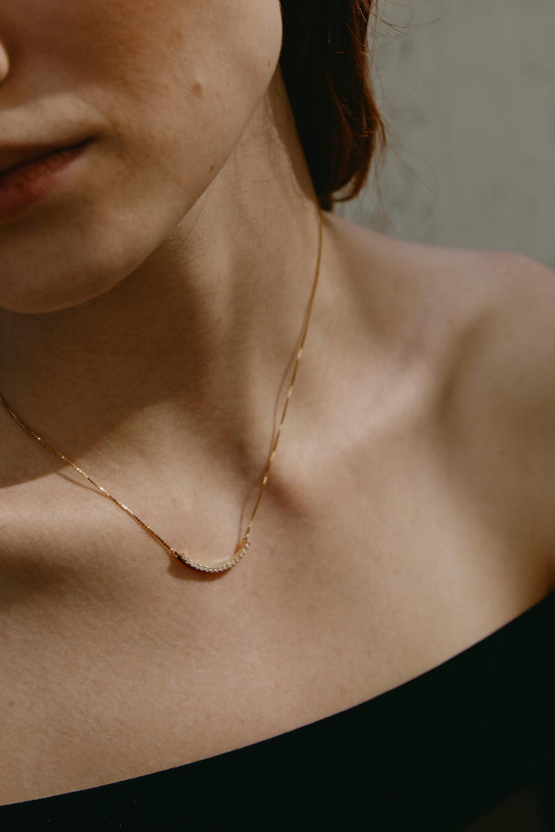Collana Cometa in Oro Giallo e Diamanti