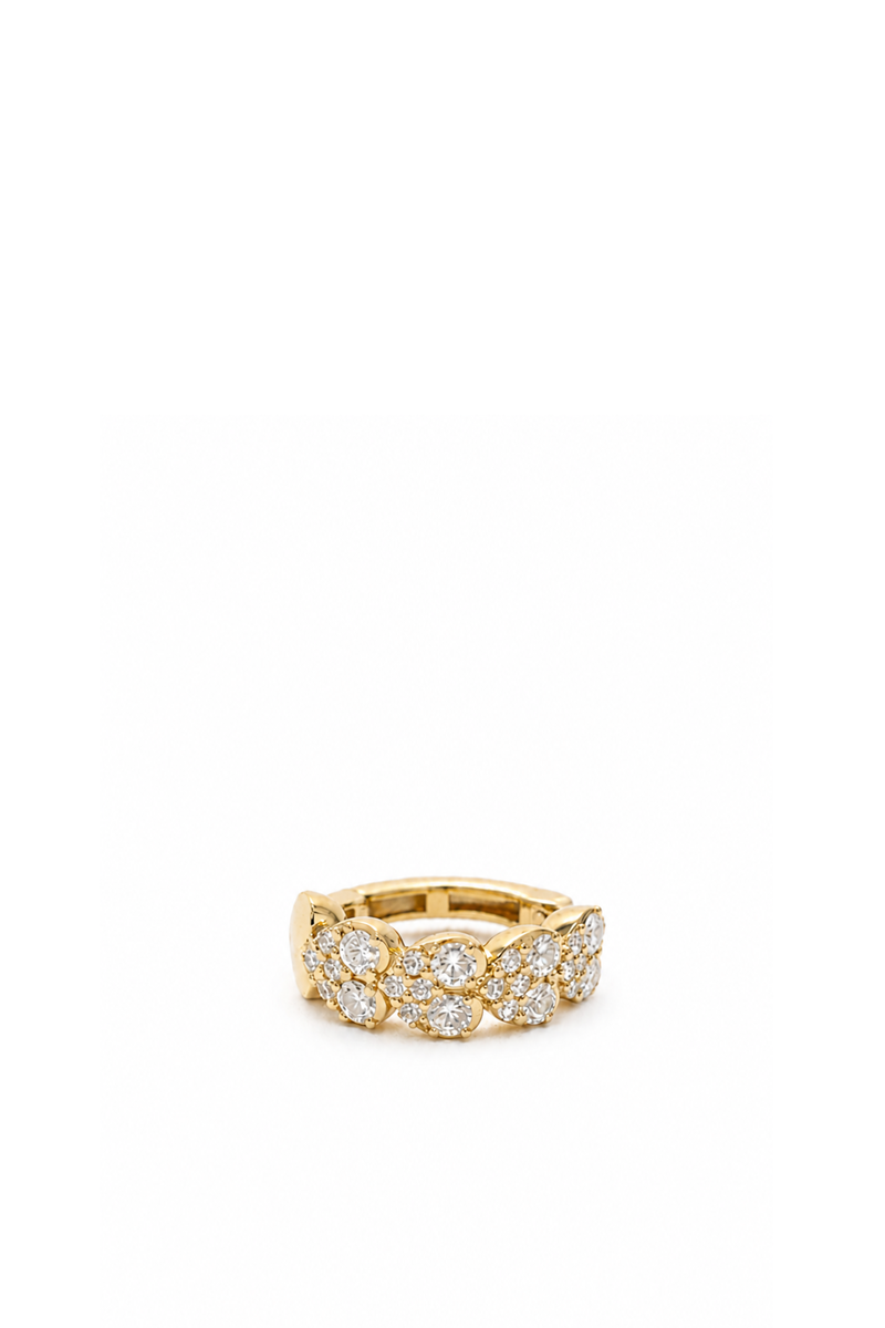 Earcuff 4 Cuori in Oro Giallo e Diamanti