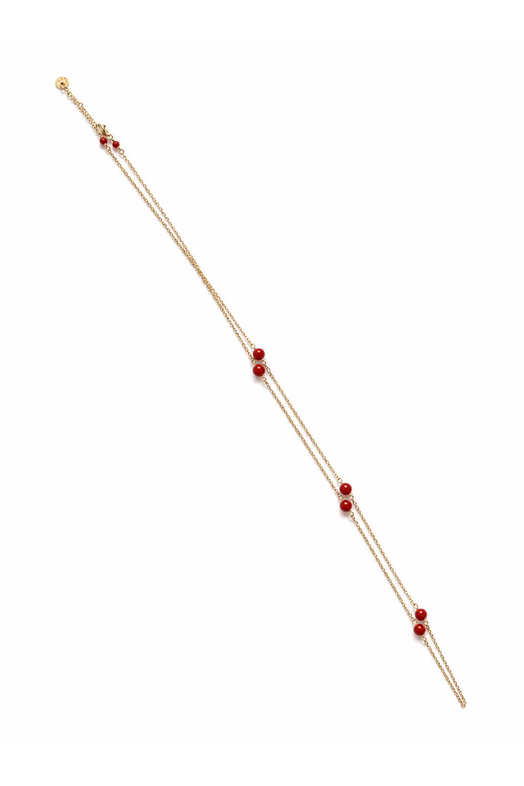 Collana Palline in Argento di corallo naturale