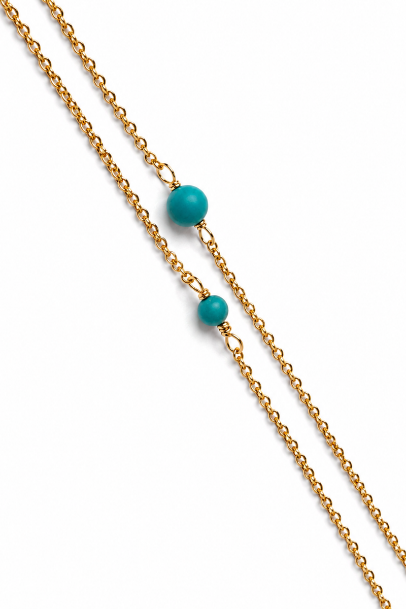 Collana Palline Petite in Argento di turchese naturale