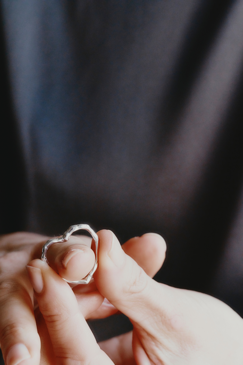 Anello Cuore Perfetto in Oro Bianco