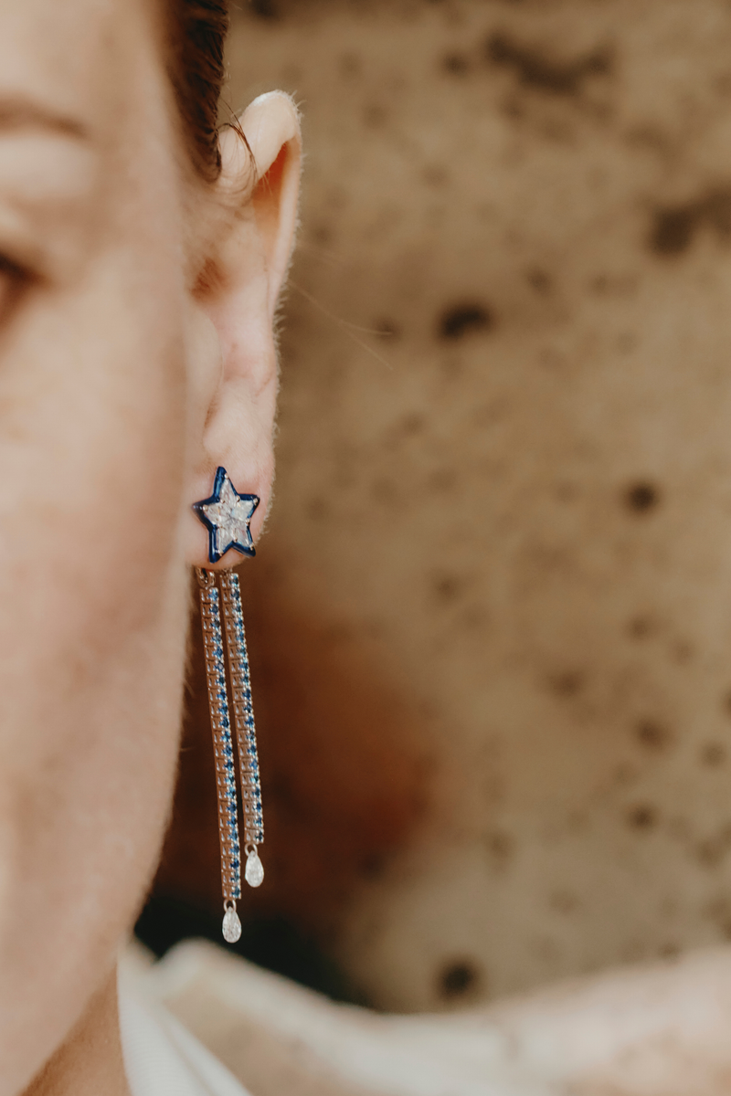 Orecchini Étoile in Oro Blu
