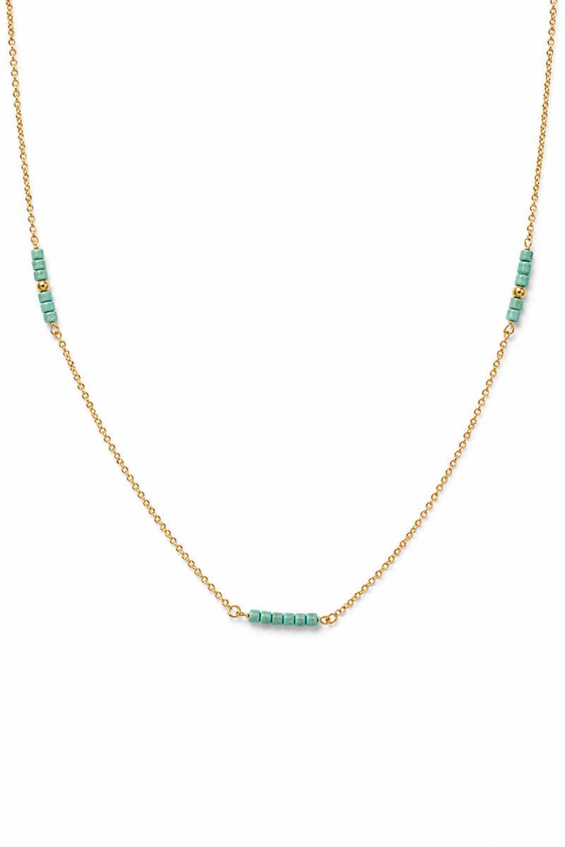 Collana Saint Tropez Petite in Argento con cubotti di turchese