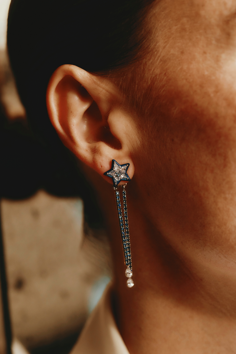 Orecchini Étoile in Oro Blu