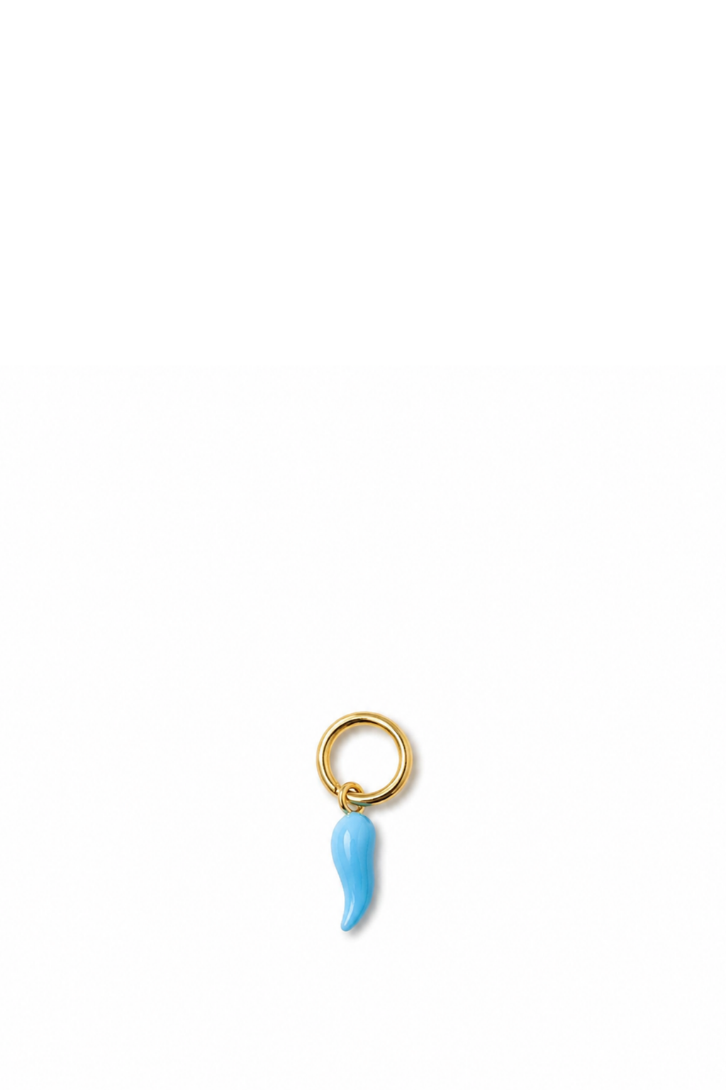 Ciondolo Mini Cornetto di turchese e Oro Giallo