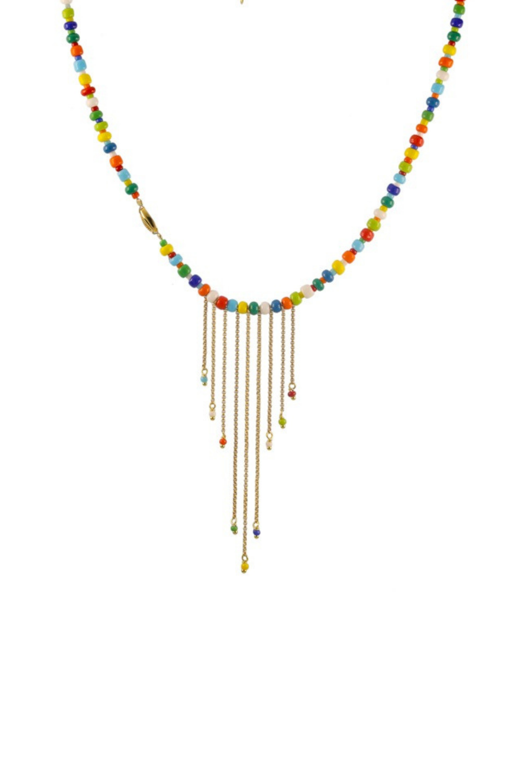 Collana Gypsy in Oro Giallo con perline di vetro