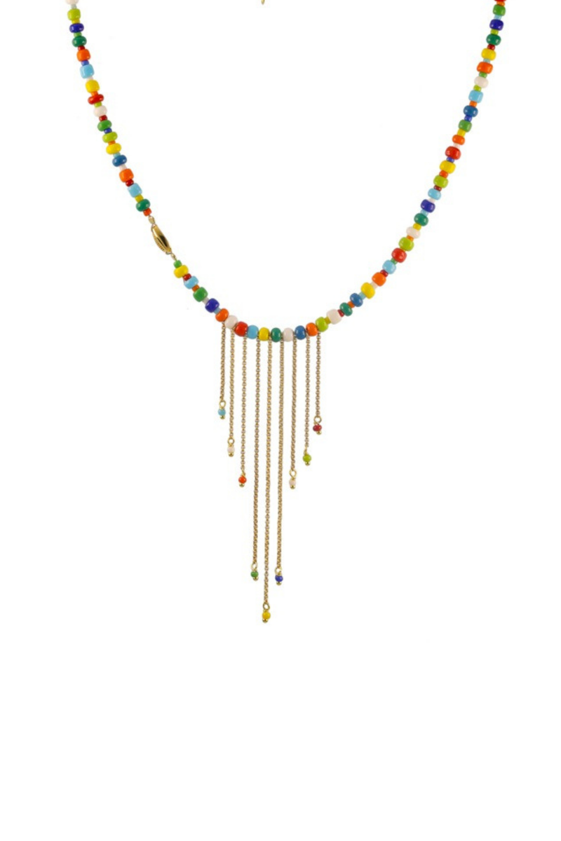 Collana Gypsy in Argento con perline di vetro