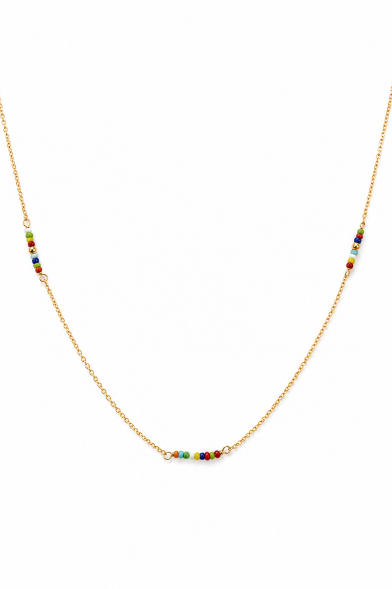 Collana Saint Tropez in Oro Giallo con perline di vetro