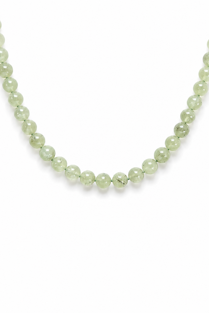 Collana di prehnite e Oro Giallo