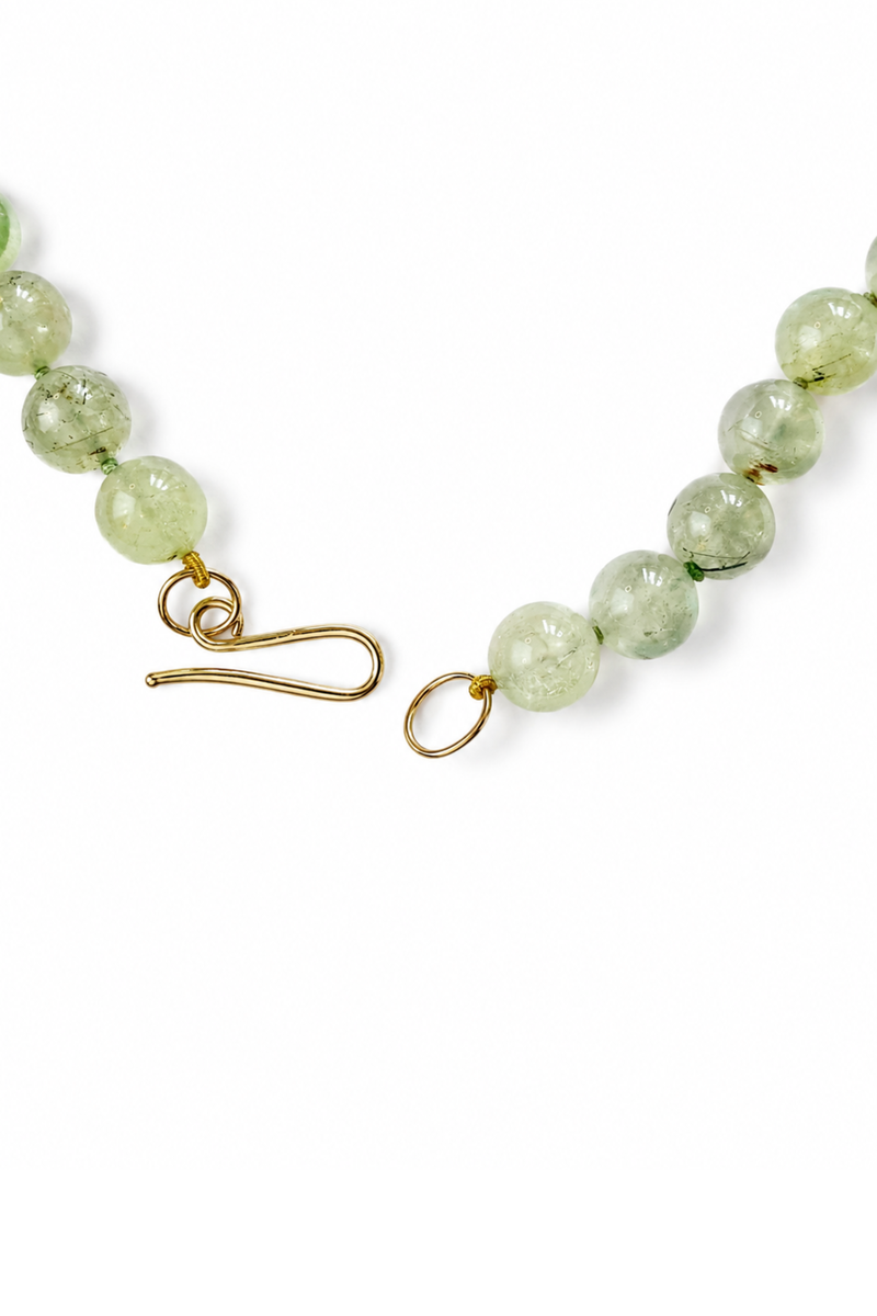 Collana di prehnite e Oro Giallo