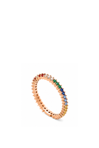 Fedina Eternity in Oro Rosa e Zaffiri Colorati