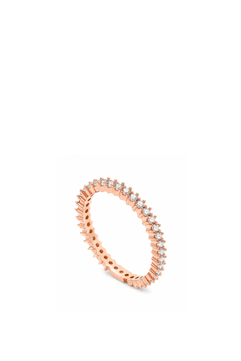 Fedina Eternity in Oro Rosa e Zaffiri Bianchi