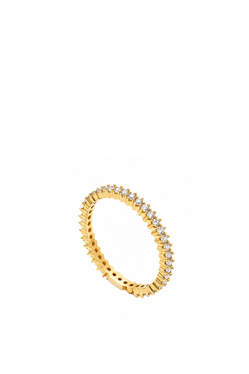 Fedina Eternity in Oro Giallo e Zaffiri Bianchi