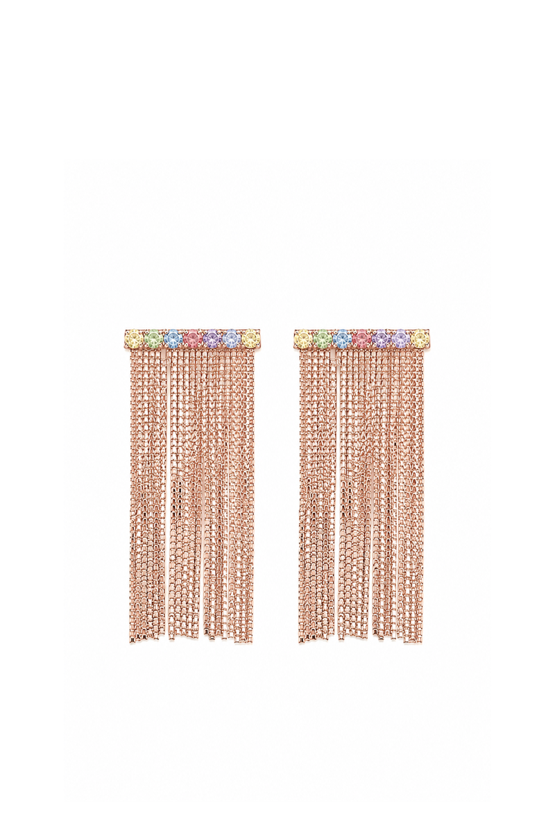 Orecchini Mini Viky in Oro Rosa e Zaffiri Colorati